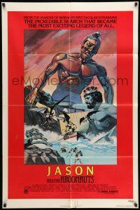 8p499 JASON & THE ARGONAUTS 1sh R78 great special effects by Ray Harryhausen, Gary Meyer art!!