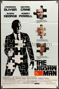 8p509 JIGSAW MAN 1sh '83 Laurence Olivier, Michael Caine, Susan George, cool art of spy!