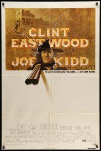 8p512 JOE KIDD 1sh '72 cool art of Clint Eastwood pointing double-barreled shotgun!