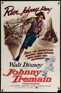 8p516 JOHNNY TREMAIN 1sh '57 Walt Disney, from the Esther Forbes novel, art of Hal Stalmaster!