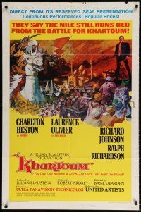 8p529 KHARTOUM style A New Campaign 1sh '66 art of Charlton Heston & Laurence Olivier by McCarthy!