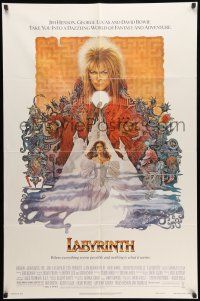 8p552 LABYRINTH 1sh '86 Jim Henson, art of David Bowie & Jennifer Connelly by Ted CoConis!