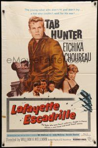 8p555 LAFAYETTE ESCADRILLE 1sh '58 Tab Hunter was a young rebel who couldn't wait for WWI!