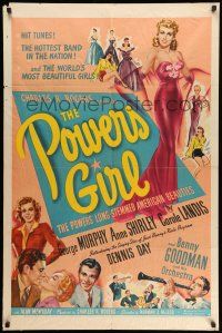 8p738 POWERS GIRL 1sh '42 sexy Carole Landis, Benny Goodman, George Murphy & Anne Shirley!