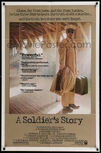 8p841 SOLDIER'S STORY reviews 1sh '84 full-length image of World War II lawyer Howard E. Rollins