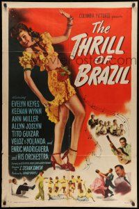 8p919 THRILL OF BRAZIL style B 1sh '46 great full-length image of sexy Ann Miller showing her leg!