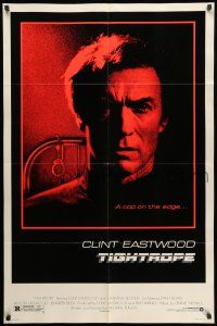 8p924 TIGHTROPE 1sh '84 Clint Eastwood is a cop on the edge, cool handcuff image!
