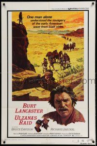 8p950 ULZANA'S RAID 1sh '72 artwork of Burt Lancaster by Don Stivers, Robert Aldrich!