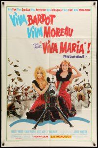 8p960 VIVA MARIA 1sh '66 Louis Malle, sexiest French babes Brigitte Bardot & Jeanne Moreau!