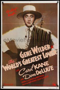 8p986 WORLD'S GREATEST LOVER 1sh '77 Dom DeLuise, most romantic Gene Wilder, great image!