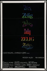 8p997 ZELIG 1sh '83 Mia Farrow, John Buckwalter, wacky Woody Allen directed mockumentary!