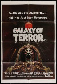8r369 GALAXY OF TERROR Aust 1sh '81 Hell has just been relocated, creepy astronaut image!