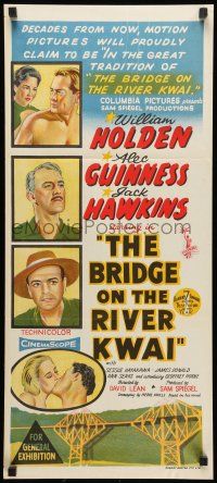 8r675 BRIDGE ON THE RIVER KWAI Aust daybill '58 William Holden, Alec Guinness, David Lean classic!