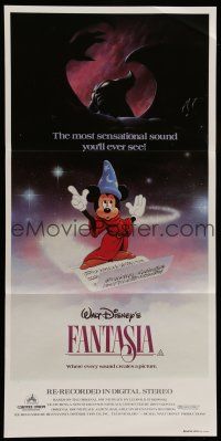 8r743 FANTASIA Aust daybill R82 images of Mickey Mouse & others, Disney musical cartoon classic!