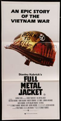 8r761 FULL METAL JACKET Aust daybill '87 Stanley Kubrick Vietnam War movie, Castle art!