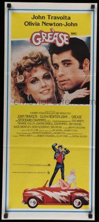 8r773 GREASE yellow style Aust daybill '78 John Travolta & Olivia Newton-John, classic!