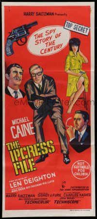 8r805 IPCRESS FILE Aust daybill '65 Michael Caine in the spy story of the century!