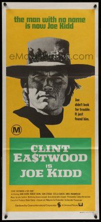 8r811 JOE KIDD Aust daybill '72 John Sturges, if you're looking for trouble, he's Clint Eastwood!