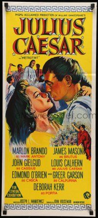 8r814 JULIUS CAESAR Aust daybill R69 Marlon Brando, James Mason & Greer Garson, Shakespeare