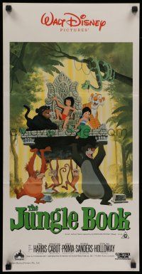 8r815 JUNGLE BOOK Aust daybill R86 Walt Disney cartoon classic, great image of Mowgli & friends!