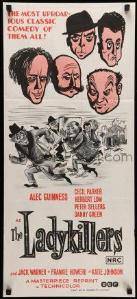 8r823 LADYKILLERS Aust daybill R72 cool art of guiding genius Alec Guinness, gangsters!