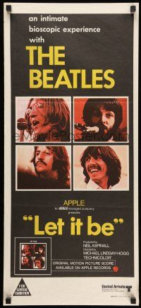 8r829 LET IT BE Aust daybill '70 The Beatles, John Lennon, Paul McCartney, Ringo, George Harrison