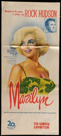 8r842 MARILYN Aust daybill '63 different art of young sexy Monroe, plus Rock Hudson too!