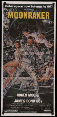 8r850 MOONRAKER Aust daybill '79 art of Moore as Bond & sexy Lois Chiles by Goozee!
