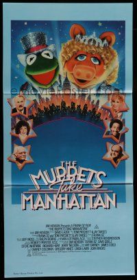 8r855 MUPPETS TAKE MANHATTAN Aust daybill '84 Jim Henson, Frank Oz, art of Miss Piggy & Kermit!