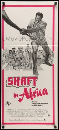 8r916 SHAFT IN AFRICA Aust daybill '73 Richard Roundtree stickin' it all the way in the Motherland