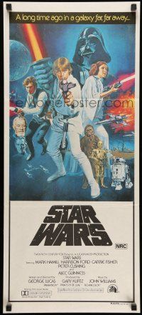 8r938 STAR WARS Aust daybill '77 George Lucas classic sci-fi epic, art by Tom William Chantrell!
