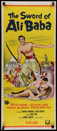 8r953 SWORD OF ALI BABA Aust daybill '65 stone litho of barechested Peter Mann, fantasy!