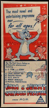 8r977 TOM & JERRY CARTOON FESTIVAL Aust daybill 1960s MGM's most entertaining program ever!