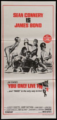 8r996 YOU ONLY LIVE TWICE Aust daybill R80s art of Sean Connery as James Bond by Robert McGinnis!