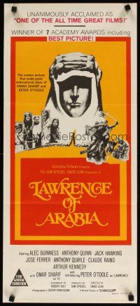 8r827 LAWRENCE OF ARABIA Aust daybill R70s David Lean classic starring Peter O'Toole!