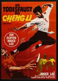 8r559 FISTS OF FURY German R78 Bruce Lee gives you biggest kick of your life, great kung fu image!