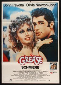 8r570 GREASE German '78 close up of John Travolta & Olivia Newton-John in a most classic musical!