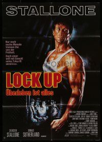 8r588 LOCK UP German '89 great different Renato Casaro art of Sylvester Stallone!