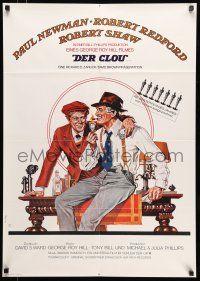 8r624 STING German '74 cool Peltzer artwork of con men Paul Newman & Robert Redford!