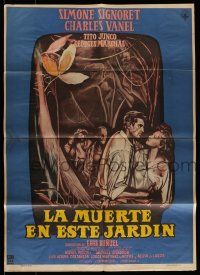 8r354 LA MORT EN CE JARDIN Mexican poster '60 Luis Bunuel's La mort en ce jardin, Signoret & Vanel!