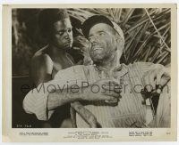 8s061 AFRICAN QUEEN 8x10.25 still '52 c/u of Humphrey Bogart having a drink & cigar by native man!