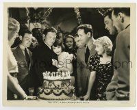 8s142 BIG CITY 8x10.25 still '37 Luise Rainer, Spencer Tracy & top cast surround birthday cake!