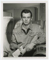 8s216 DAVID JANSSEN 8x10 still '52 great seated close up of the handsome star holding his script!