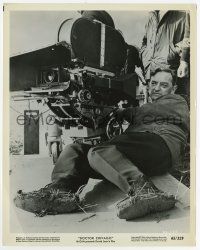 8s237 DOCTOR ZHIVAGO candid 8x10 still '65 director David Lean with muddy boots laying by camera!