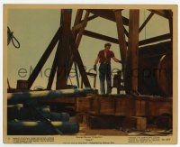 8s017 GIANT color 8x10 still #9 '56 best image of James Dean standing on oil rig, George Stevens
