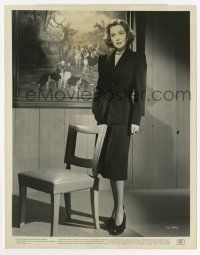 8s393 JANE WYMAN 8x10.25 still '47 modeling an exquisitely tailored wool suit for the fall season!