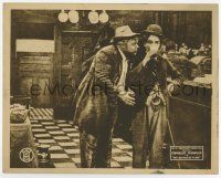 8s347 HIS FAVORITE PASTIME 8x10 LC R18 c/u of Charlie Chaplin & Fatty Arbuckle, His Reckless Fling