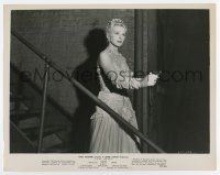 8s503 LOVE HAPPY 8x10.25 still R53 great close up of crazed Ilona Massey on stairs with gun!