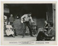 8s507 LOVE ME TENDER 8x10.25 still '56 great image of Elvis Presley performing on porch for family!