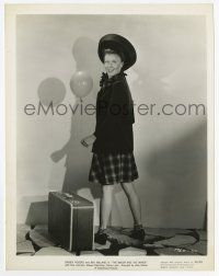 8s527 MAJOR & THE MINOR 8x10.25 still '42 pretty Ginger Rogers poses as a young teen w/ balloon!